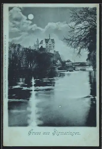 AK Sigmaringen, Blick zum Schloss