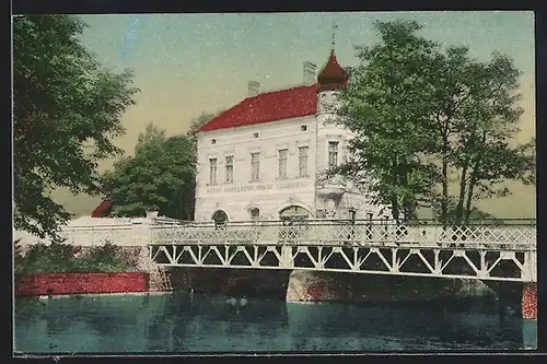 AK Bruck a. L., Hotel Franz Ferdinand mit Brücke