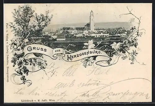 AK Herzogenburg, Ortsansicht mit Kirche