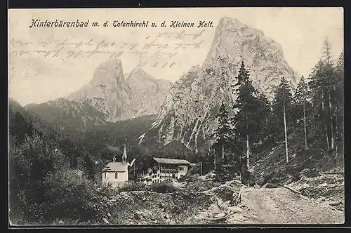 AK Hinterbärenbad, Blick auf Totenkirchl und Kleine Halt