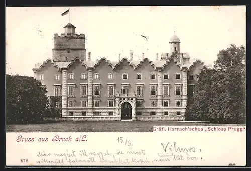 AK Bruck a. d. L., Gräfl. Harrach`sches Schloss Prugg