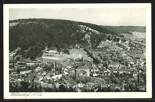 AK Wöllersdorf, Ortsansicht aus der Vogelschau