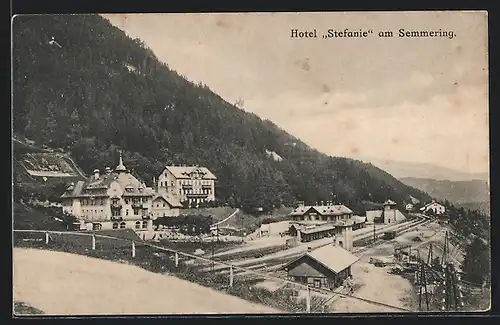 AK Semmering, Bahnhof unter dem Hotel Stefanie