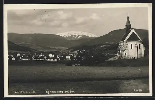 AK Ternitz, Schneeberg mit Kirche