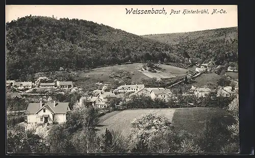AK Weissenbach, Totalansicht aus der Vogelschau