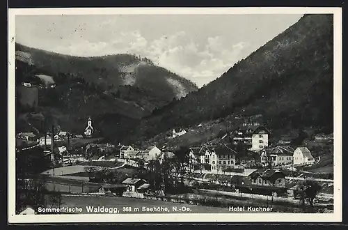 AK Waldegg, Panorama mit Hotel Kuchner