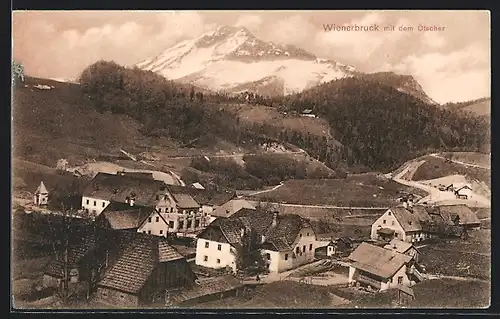 AK Wienerbruck, Ortsansicht mit dem Ötscher