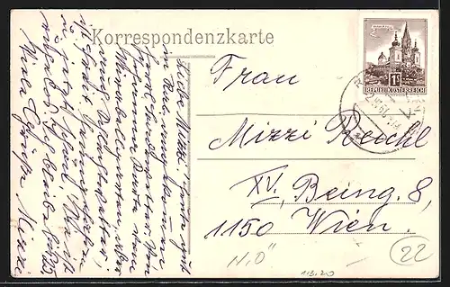 AK Wienerbruck, Ortsansicht mit dem Ötscher