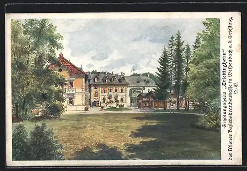 Künstler-AK Weissenbach a. d. Triesting, Erholungsheim Triestingheim der Wiener Betriebskrankenkasse