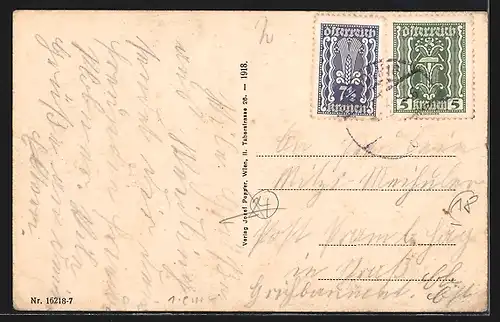 AK Weidling, Ortspartie mit Kirche