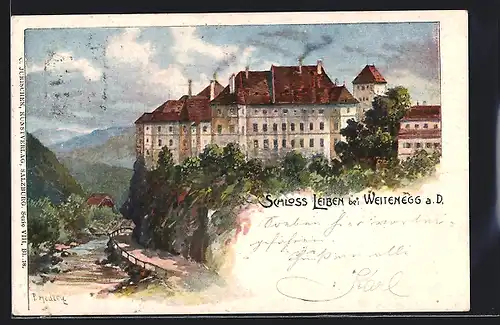 Künstler-AK Weitenegg a. D., Schloss Leiben
