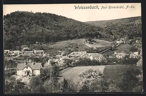 AK Weissenbach, Totalansicht aus der Vogelschau