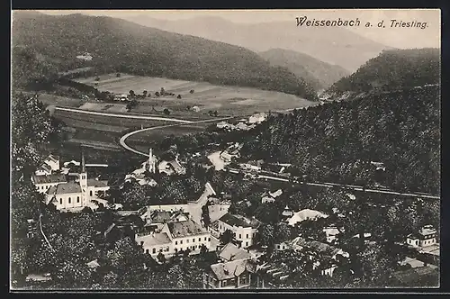 AK Weissenbach a. d. Triesting, Teilansicht mit Kirche