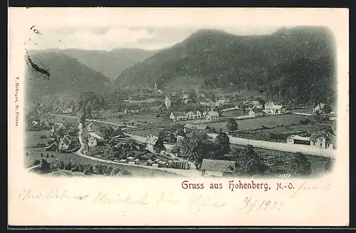 AK Hohenberg, Teilansicht mit Strassenpartie