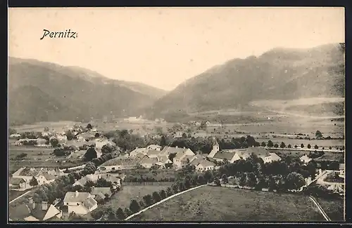 AK Pernitz, Teilansicht mit Bergen