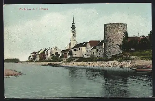 AK Pöchlarn a. D., Panorama mit Welserturm