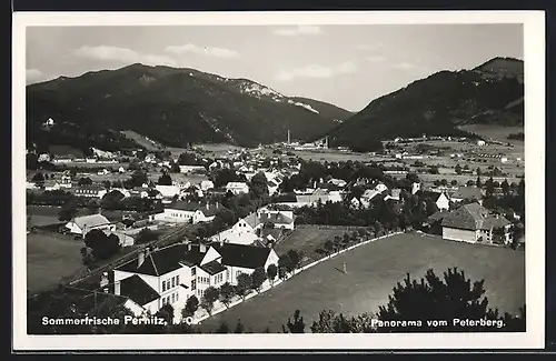 AK Pernitz, Panorama vom Peterberg aus