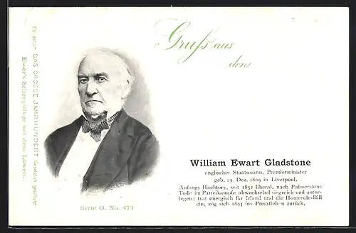 AK Serie: Das grosse Jahrhundert, Porträt von William Ewart Gladstone