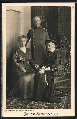 AK Badische Grossherzogsfamilie zum Badischen Opfertag am 20. September 1915