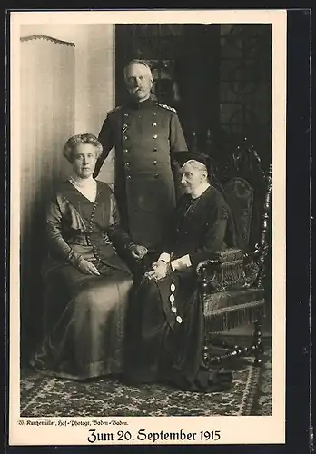 AK Badische Grossherzogsfamilie zum Badischen Opfertag am 20. September 1915