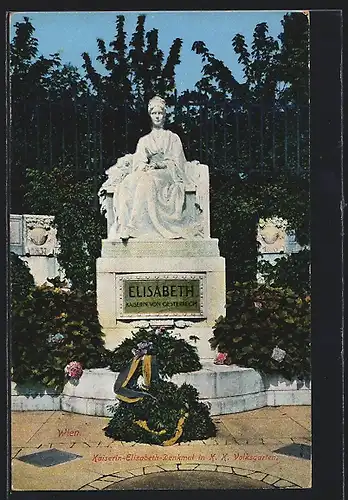 AK Wien, Kaiserin Elisabeth-Denkmal im Volksgarten
