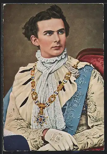 AK König Ludwig II. von Bayern als Georgiritter