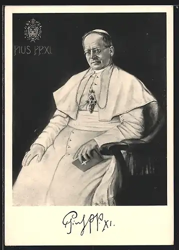 AK Papst Pius XI. in weisser Soutane