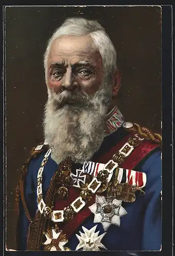 AK Prinzregent Luitpold in Uniform mit Orden zum 90. Geburtstag 1911