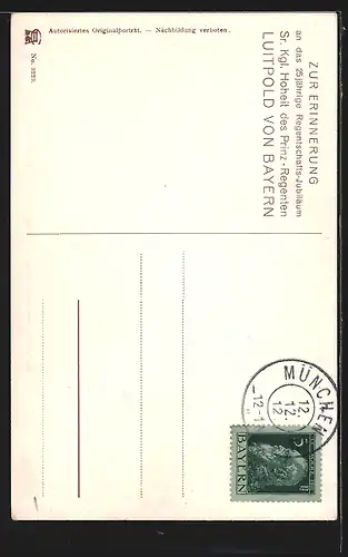 AK Portrait Prinzregent Luitpold von Bayern in Uniform mit Orden