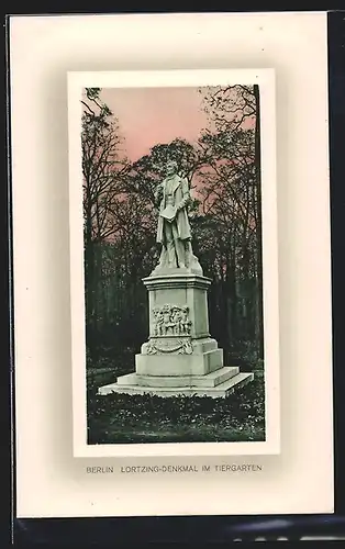 AK Berlin, Lortzing-Denkmal im Tiergarten