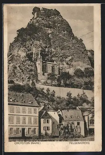 AK Oberstein, Blick auf Felsenkirche