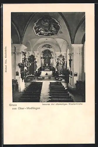 AK Ober-Medlingen, Inneres der ehemaligen Klosterkirche