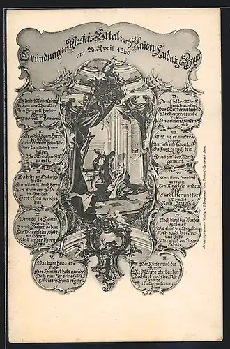 AK Ettal, Gründung des Klosters Ettal durch Kaiser Ludwig den Bayer am 25. April 1350