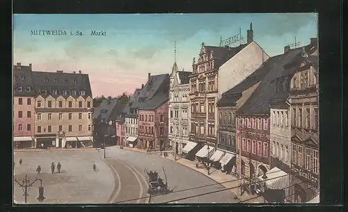 AK Mittweida i. Sa., Strasse am Markt