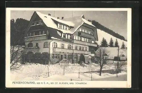AK Menzenschwand / bad. Schwarzwald, Erholungsheim Menzenschwand im Winter