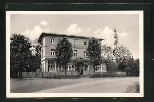 AK Neudorf / Harz, Hotel Krauses Gästeheim und Windrad