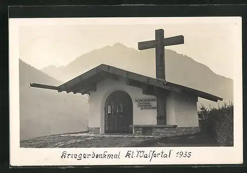 AK Hirschegg, Kriegerdenkmal kl. Walsertal 1935