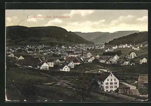 AK Lenzkirch bad. Schwarzwald, Ortspartie