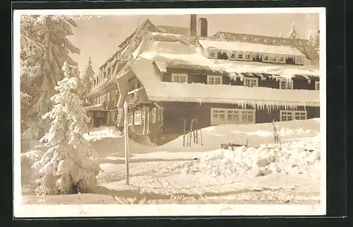 AK Feldberg / Schwarzwald, Hotel Hebelhof im Winter