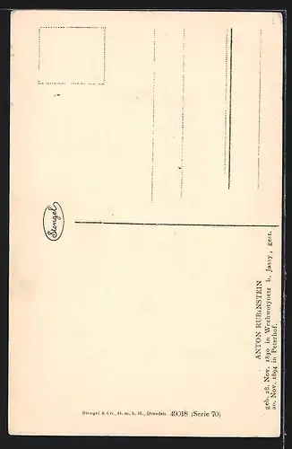 Künstler-AK Anton Rubinstein, Portrait des russischen Komponisten