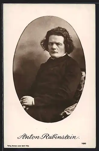 AK Anton Rubinstein, Portrait mit Zigarette