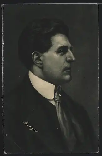AK Pietro Mascagni, Portrait von der Seite