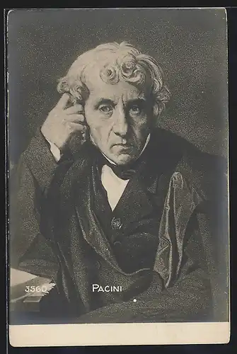 AK Pacini, Portrait in Denkerhaltung