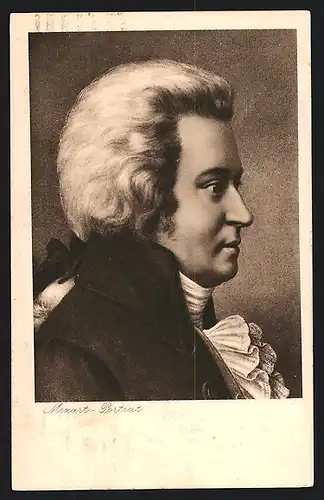 AK Mozart, Portrait von der Seite