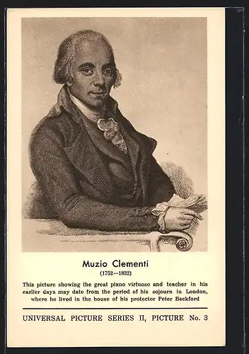 AK Muzio Clementi, Portrait des Künstlers