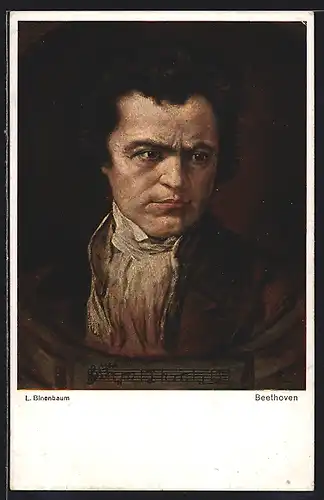 AK Beethoven, Portrait des Künstlers, Gemälde