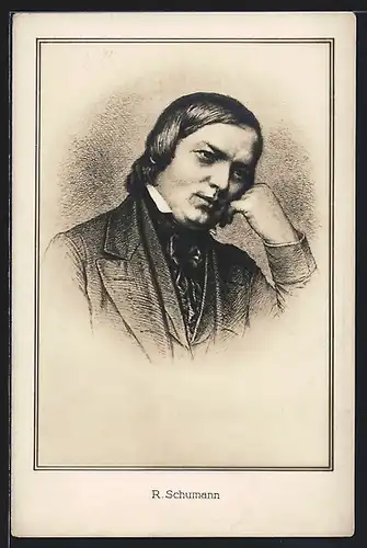 AK Portrait des Komponisten Richard Schumann