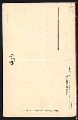 AK Frederic Chopin, Portrait des Komponisten