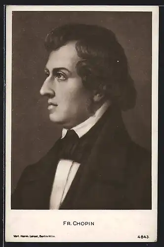 AK Komponist Frederic Chopin, Halbportrait im Anzug