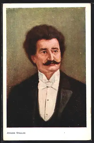 AK Porträt von Johann Strauss mit Schnurrbart